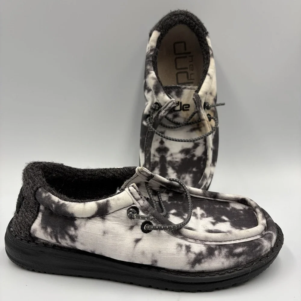 HEY DUDE Toddler K11‎ Wally Thunderstruck Tie Dye Slip On Ripstop Shoes